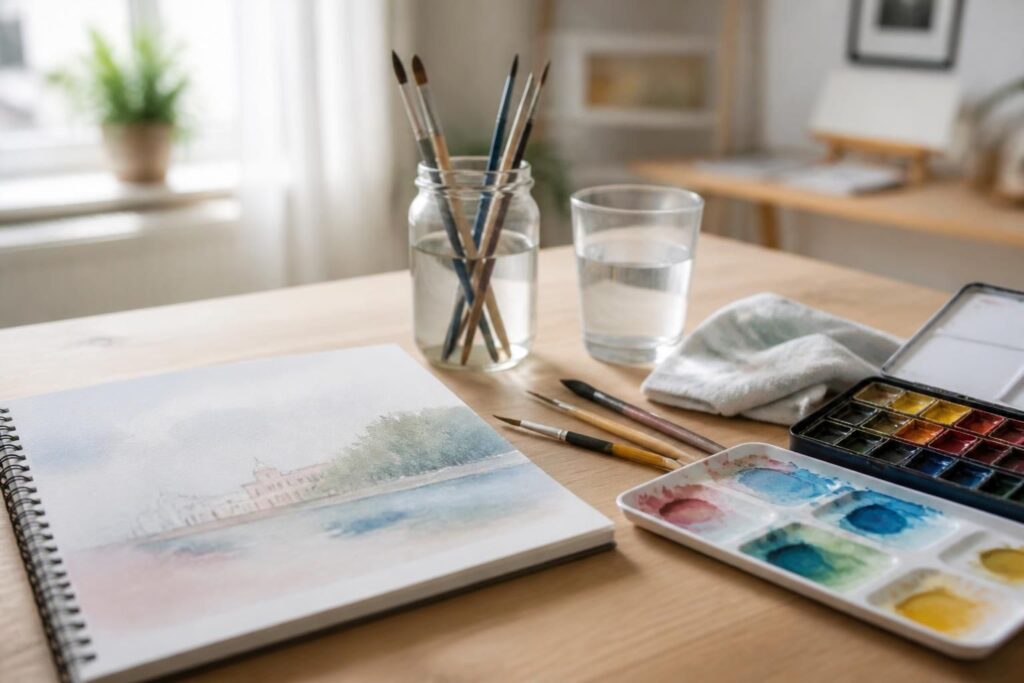 Débuter l’aquarelle : matériel et premiers gestes
