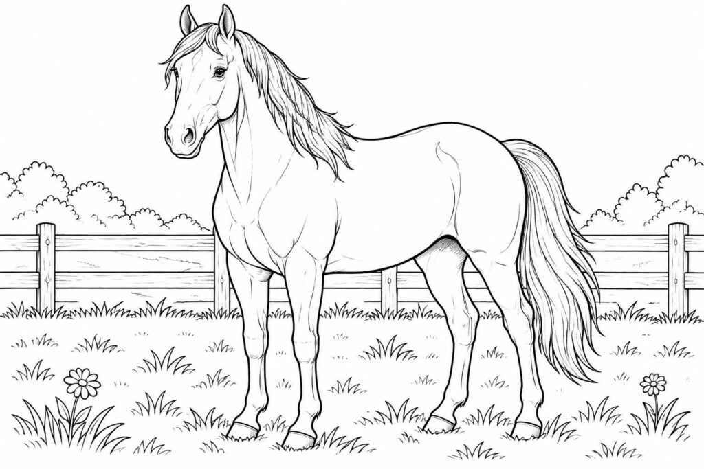 téléchargez gratuitement nos coloriages de chevaux à imprimer : une activité créative pour les enfants passionnés d’équitation.