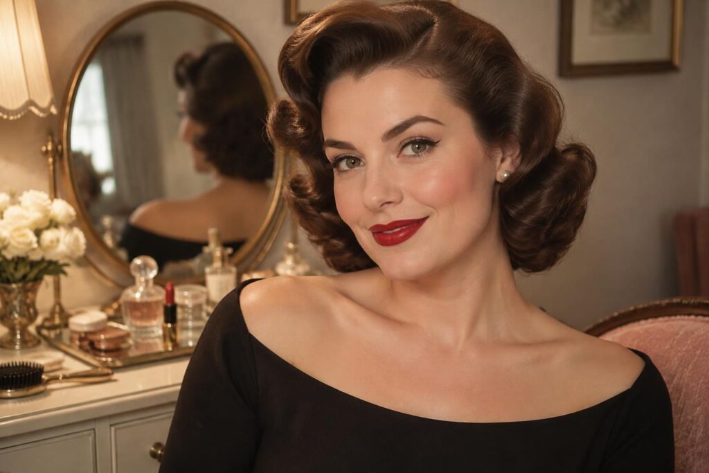 découvrez un maquillage années 50 facile à réaliser : teint lumineux, eyeliner rétro et lèvres rouges pour un look vintage élégant et réussi.