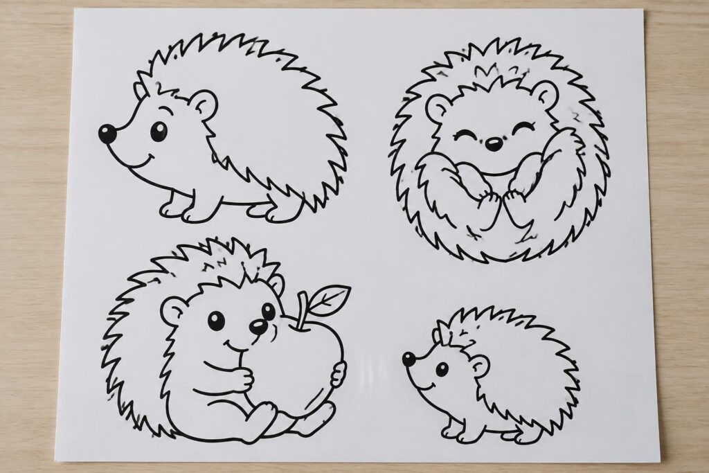 Coloriage hérisson à imprimer : modèles mignons et faciles pour enfants